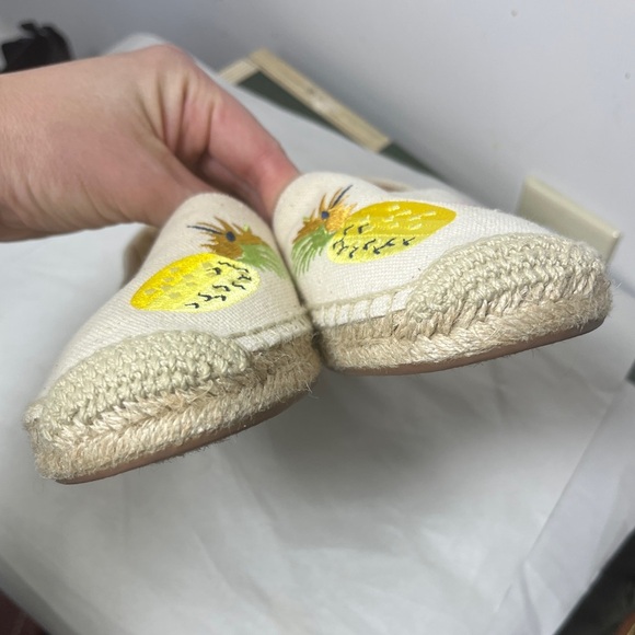 J. Crew EUC Fruit Embroidered Canvas Espadrilles Sz 7 Spring Resort Vacation - Picture 7 of 13